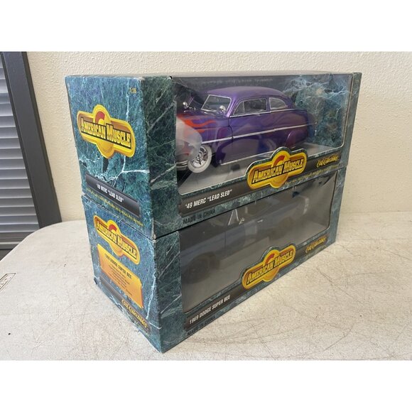 Lot 2 ERTL American Muscle 1:18 Diecast Custom 1949 Mercury Lead Sled Lowriders - Picture 1 of 10